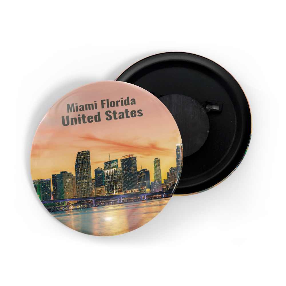 dhcrafts Fridge Magnet Multicolor Famous Tourist Place Miami Florida United States D3 Glossy Finish Design Pack of 1